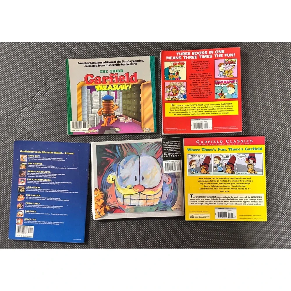 Garfield Comic Book Lot of 5‎ Jim Davis Treasuries Fat Cat 3-Pack His 9 Lives